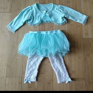 Tutu Lace Leggings with Cardigan Outfit